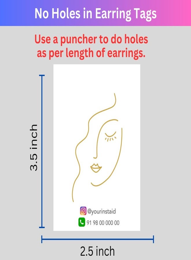 Yellow Nuts Personalized Earring Jewellery Display Cards Tags 48 Pcs Bracelet Necklace Packaging Decorative, 48 Labels - Image 2